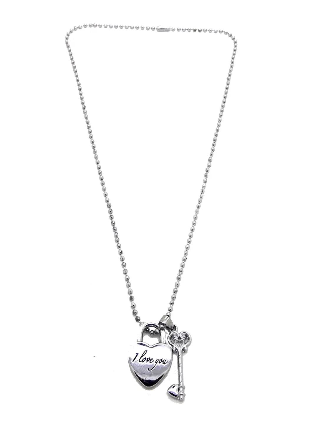 Heart Lock & Key Pendant Chain