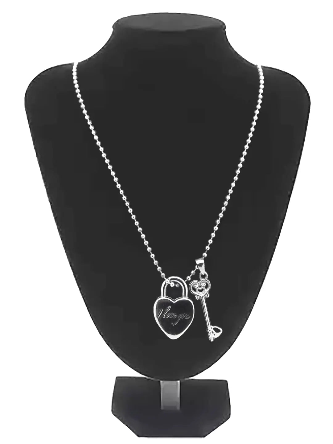 Heart Lock & Key Pendant Chain