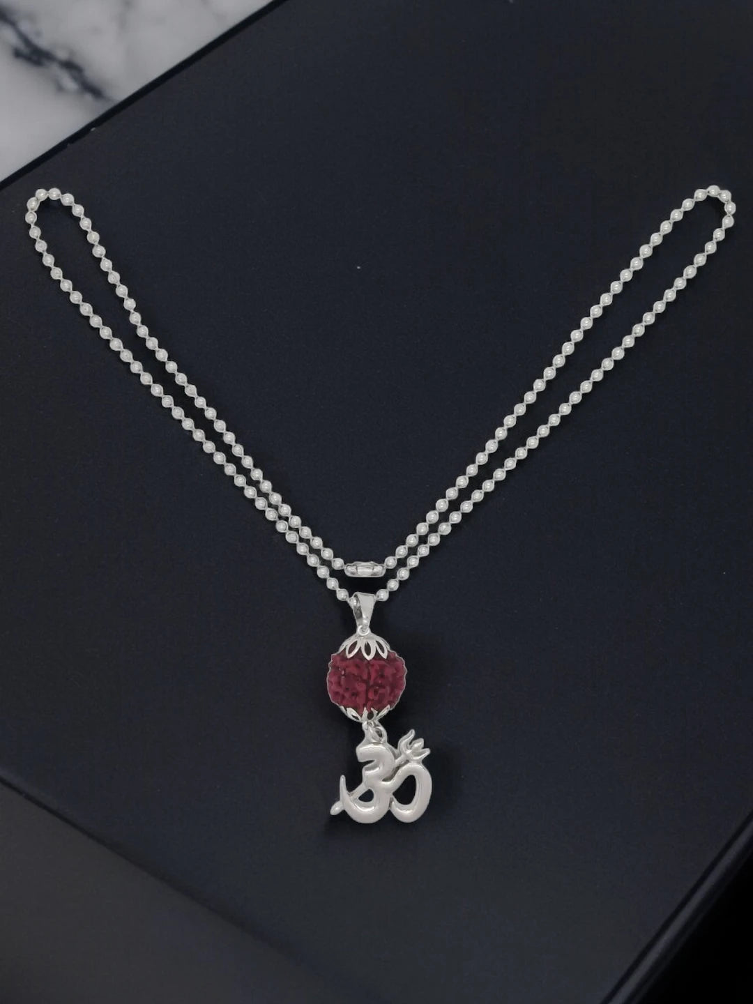 Divine Om Rudraksh Pendant Chain
