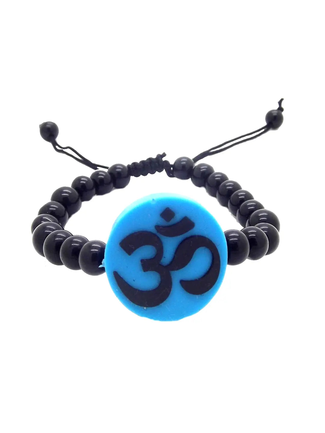 Blue Om Beaded Bracelet