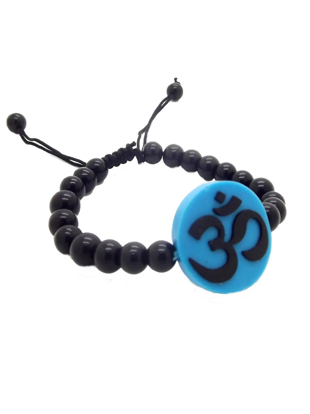 Blue Om Beaded Bracelet