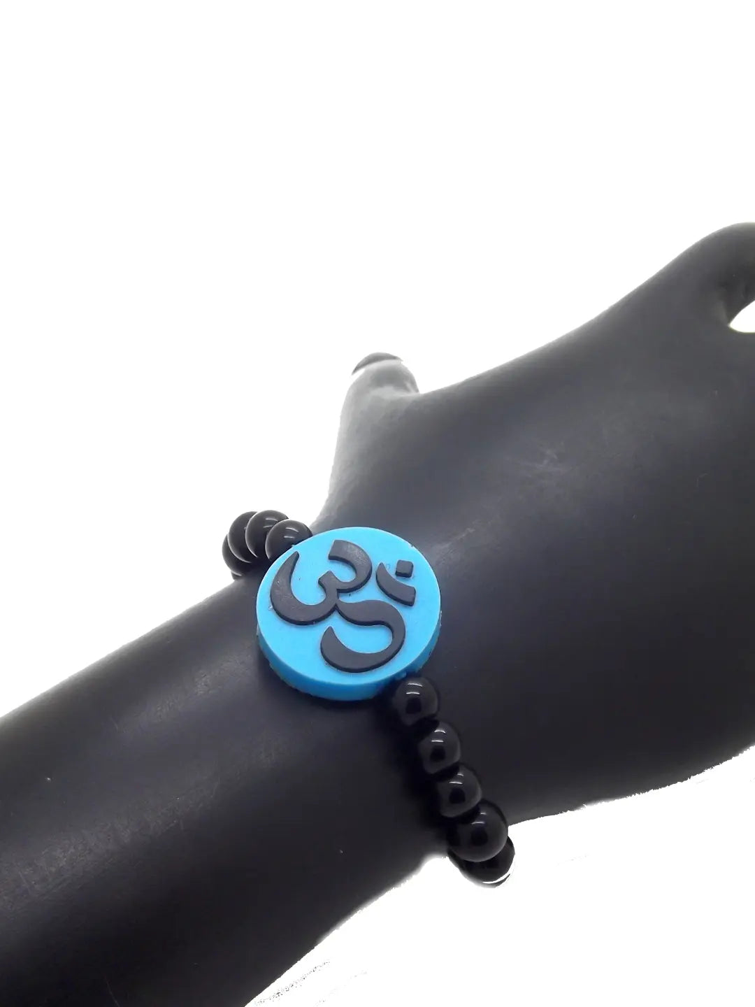 Blue Om Beaded Bracelet