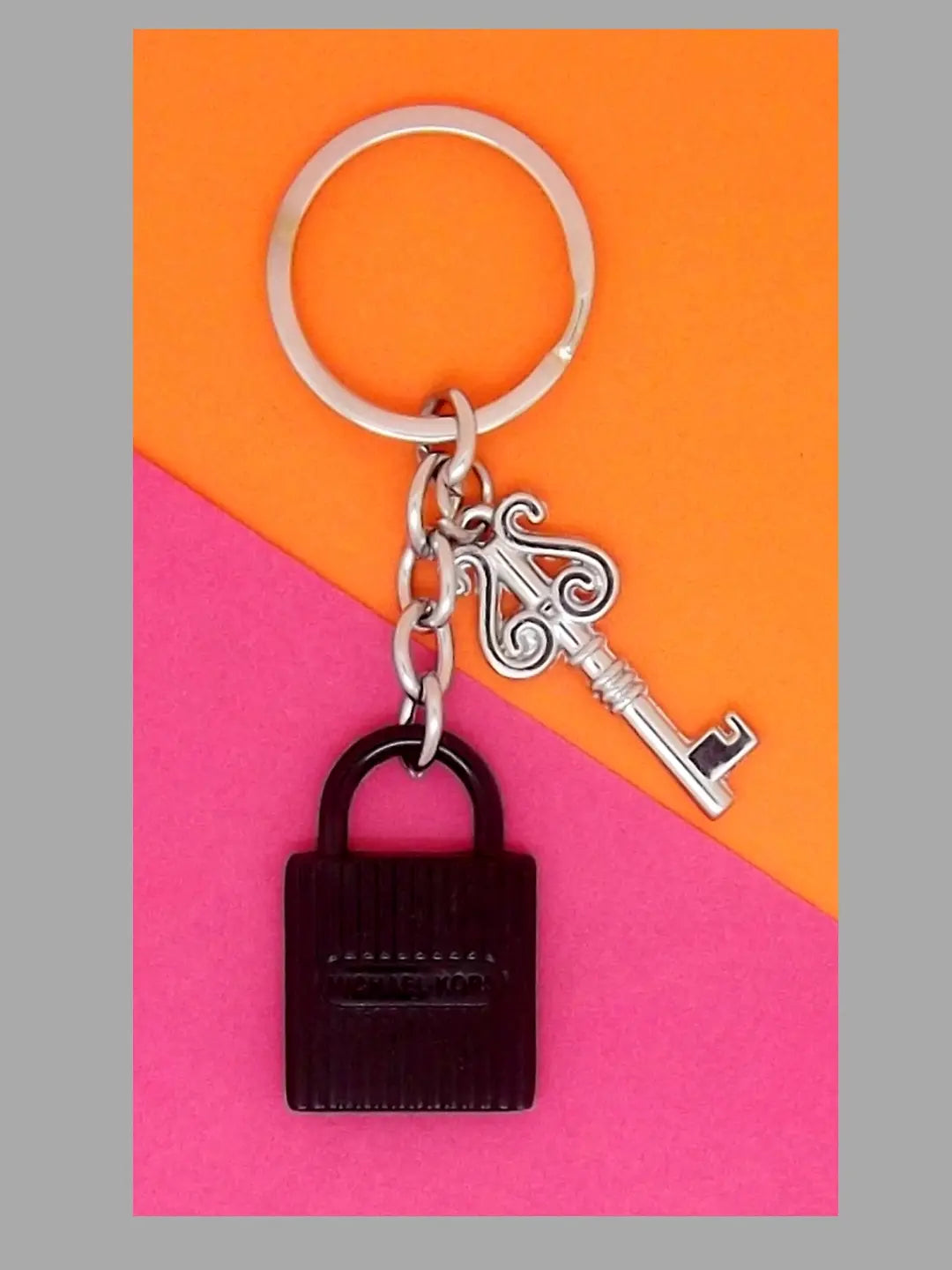 Black Lock & Key Keychain