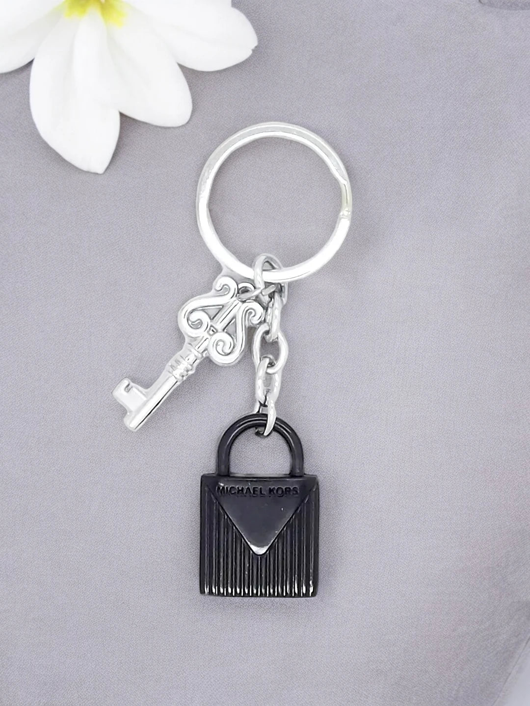 Black Lock & Key Keychain