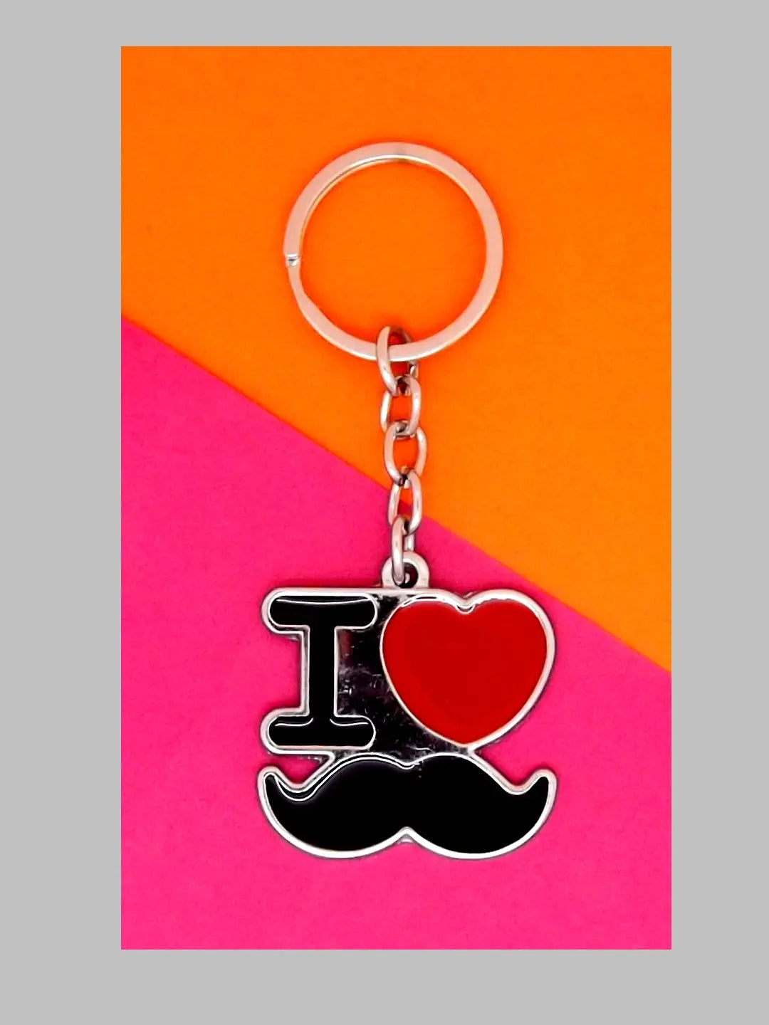 I Love Moustache Keychain