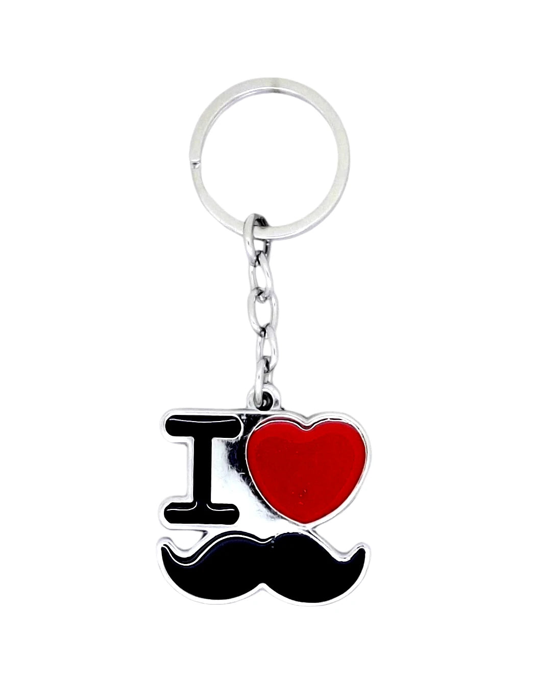 I Love Moustache Keychain