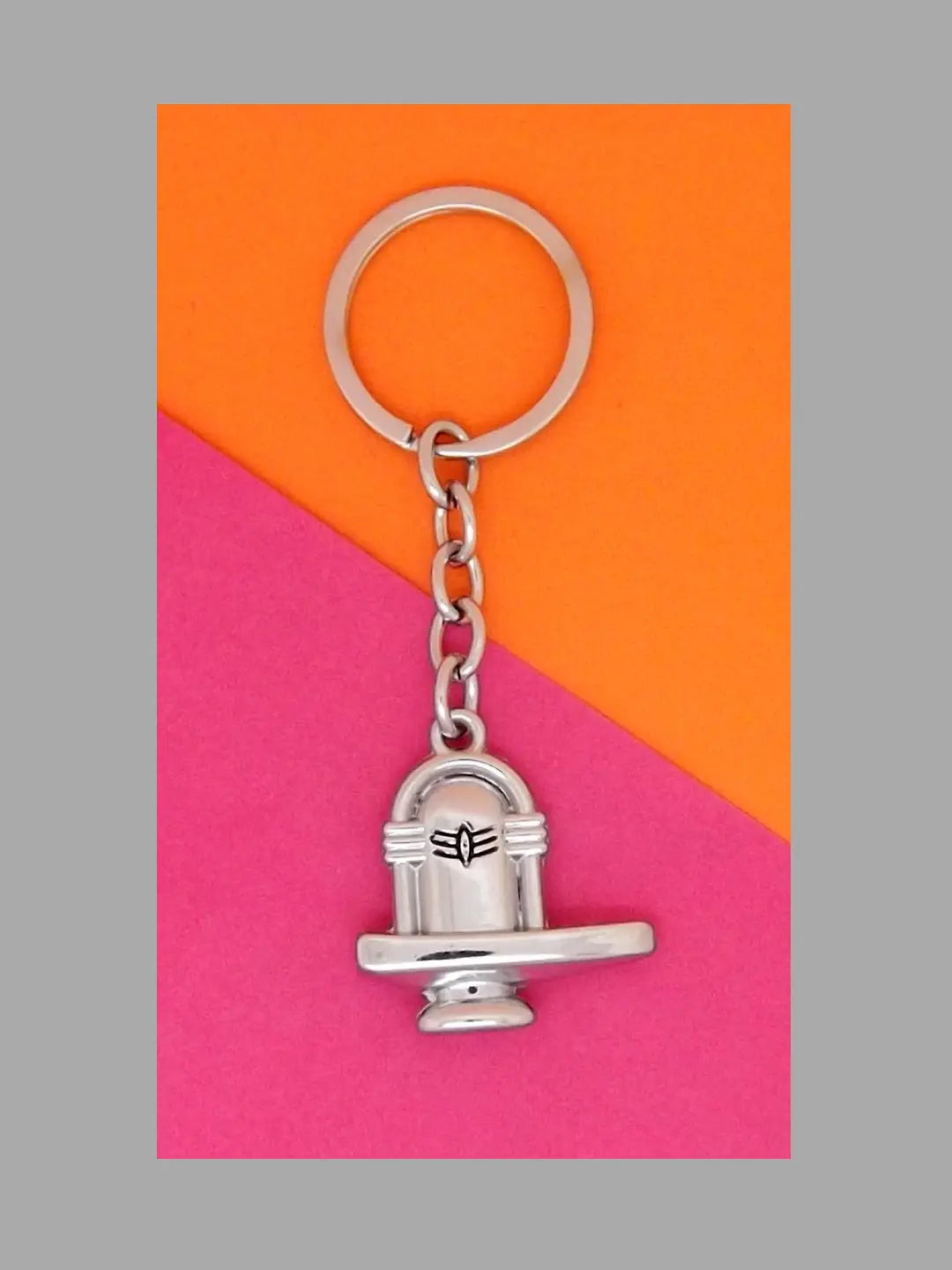 Silver Plated Shivlinga Keychain