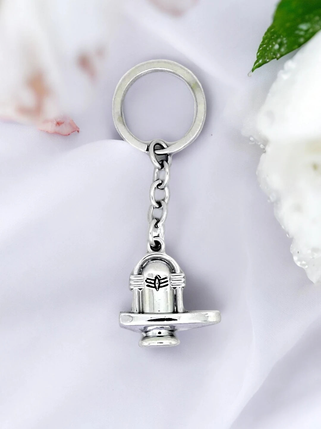 Silver Plated Shivlinga Keychain
