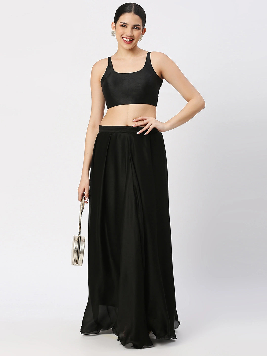 Chic Ebony Sleeveless Blouse