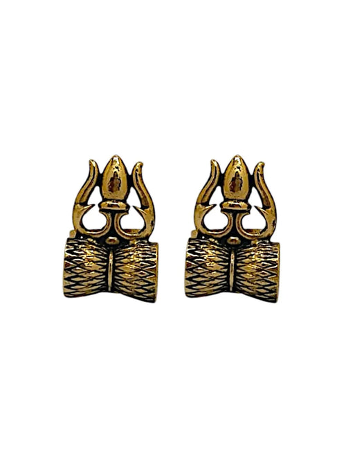 Gold Oxidised spiritual Juda Pin With Earrings and Rings For Women