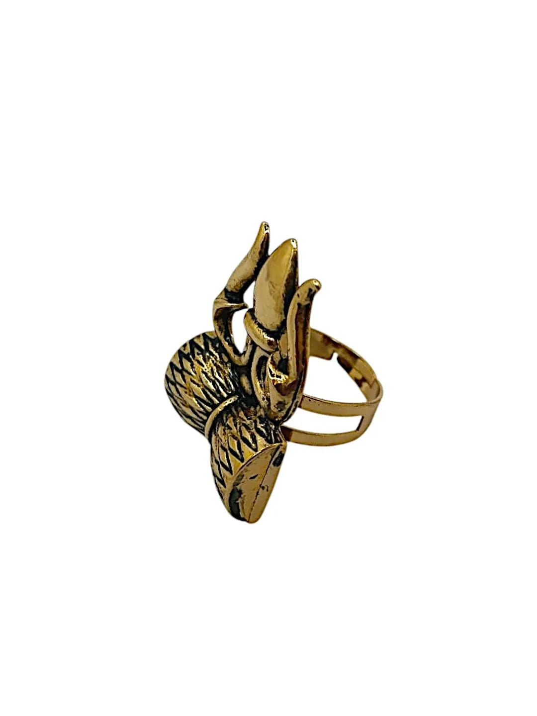 Gold Oxidised spiritual Juda Pin With Earrings and Rings For Women