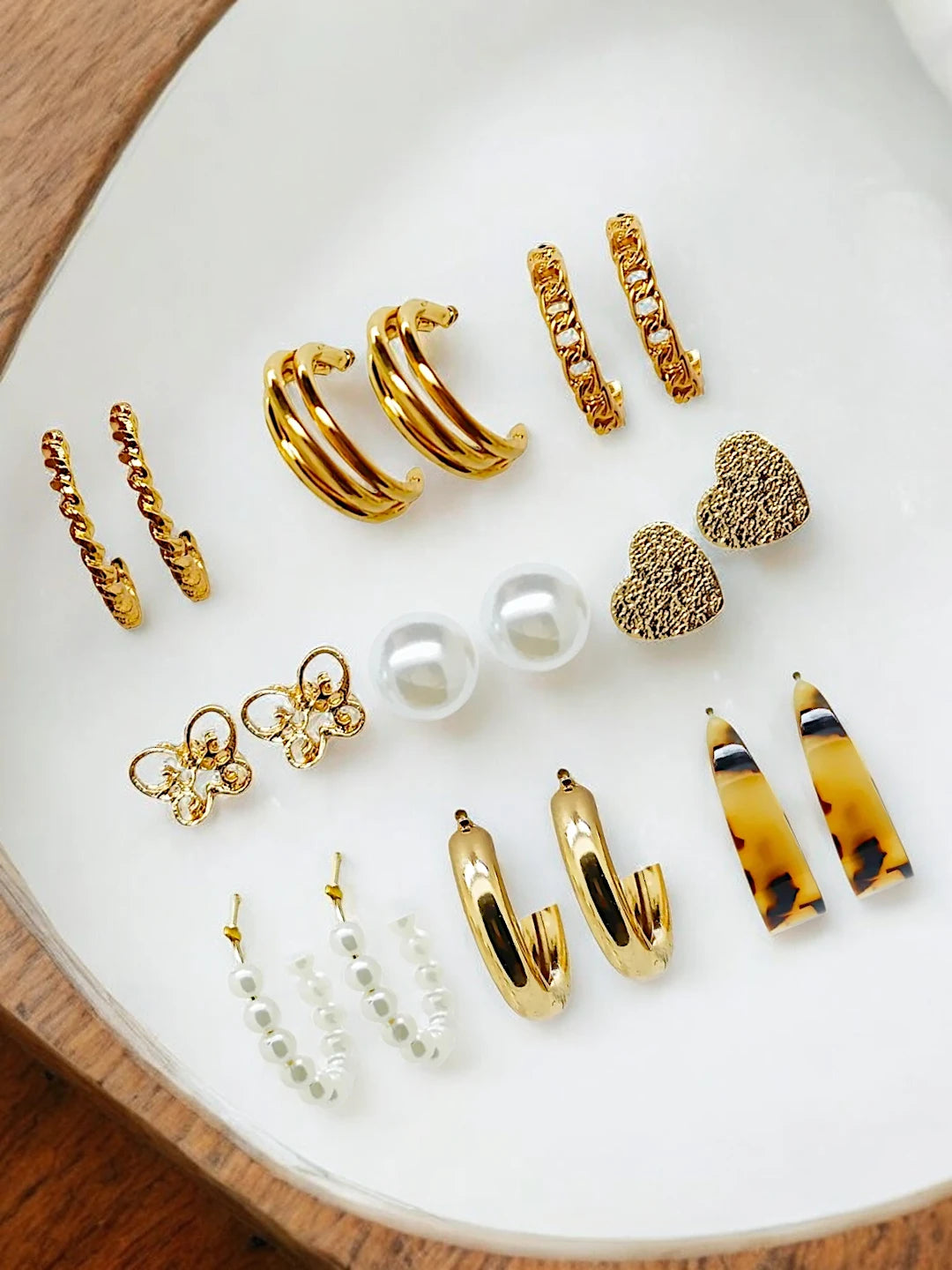 Half Hoop & Stud Style Earrings