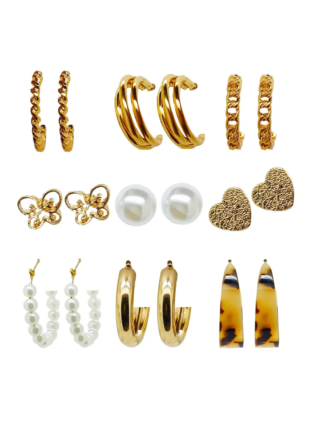 Half Hoop & Stud Style Earrings