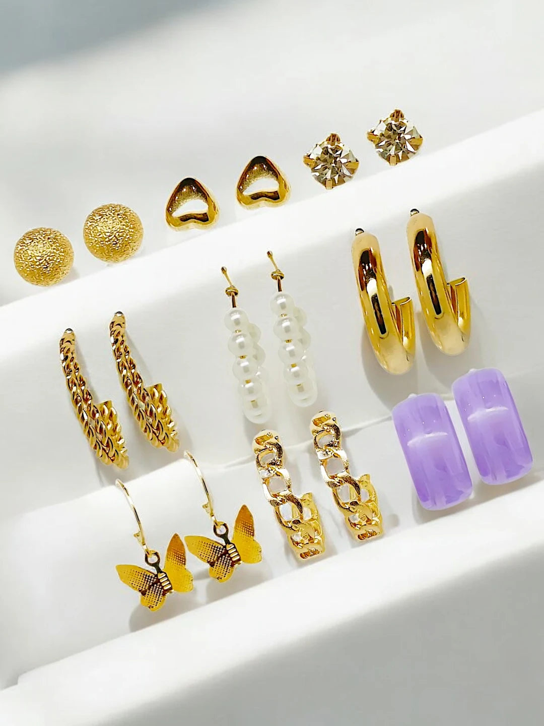 Gold Plated Combo Earrings