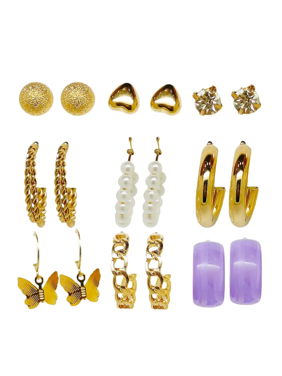 Gold Plated Combo Earrings