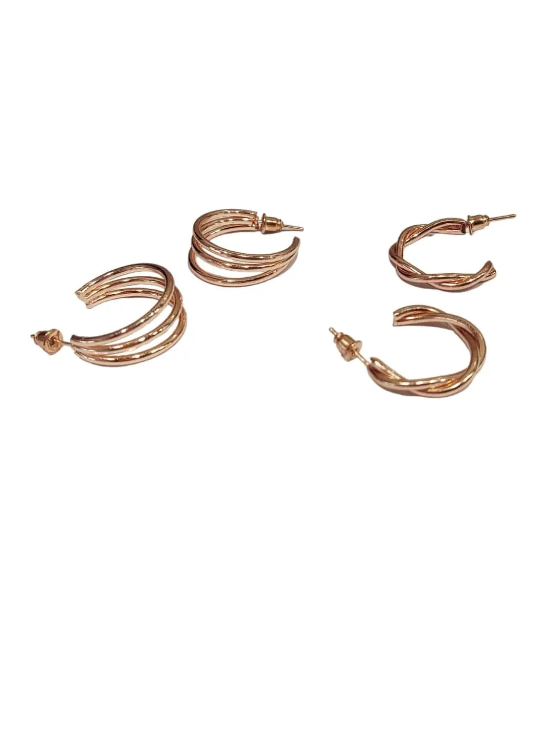 Studs & Half Hoop Combo Earrings