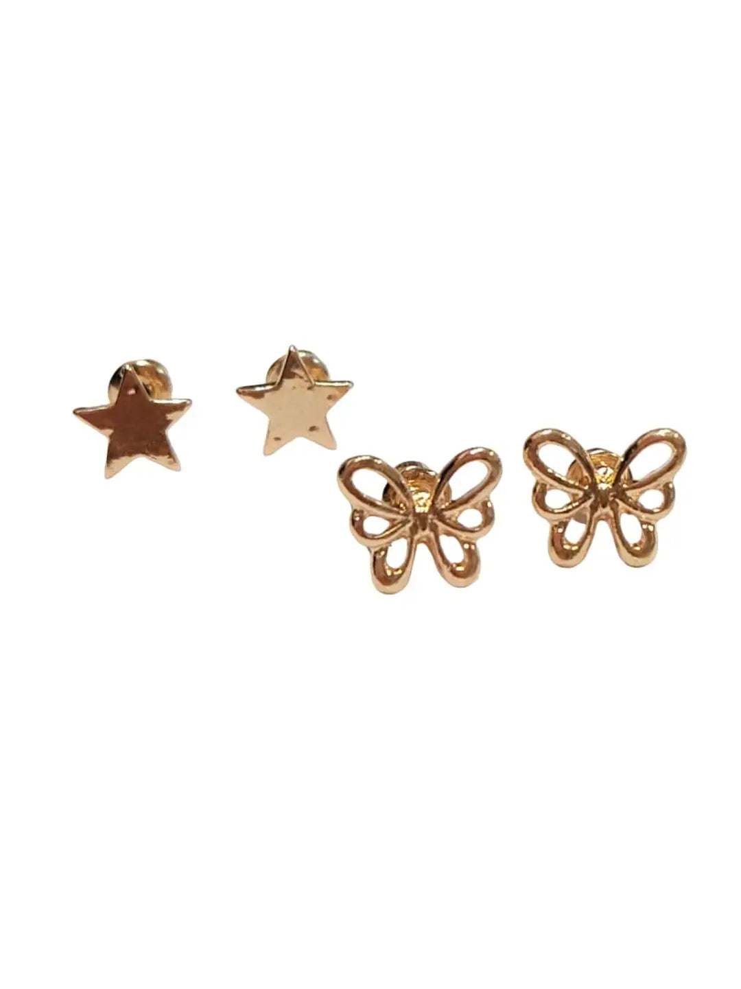 Combo of Gold Plated Stud Earrings