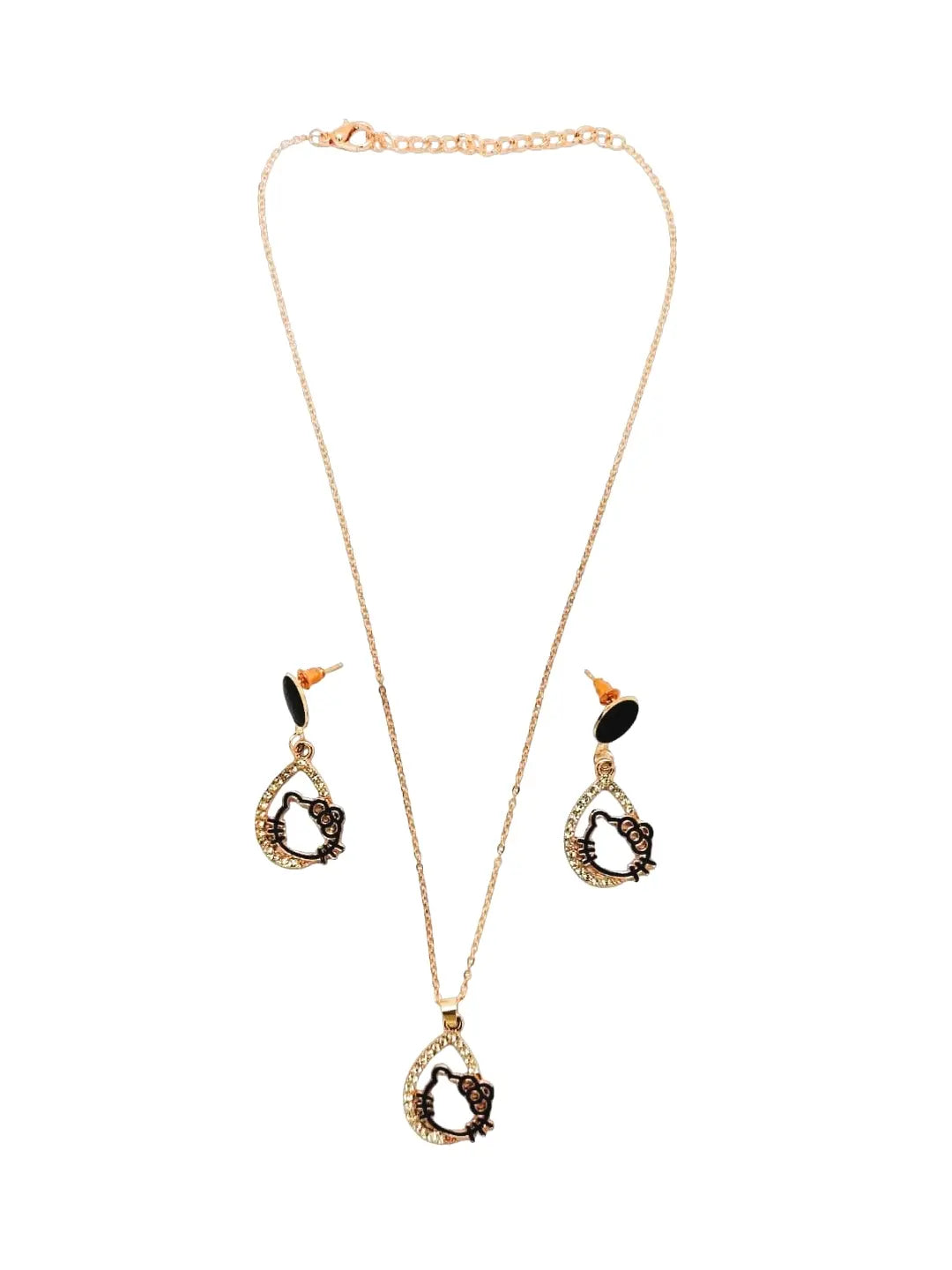 CZ Kitty Chain Pendant Set