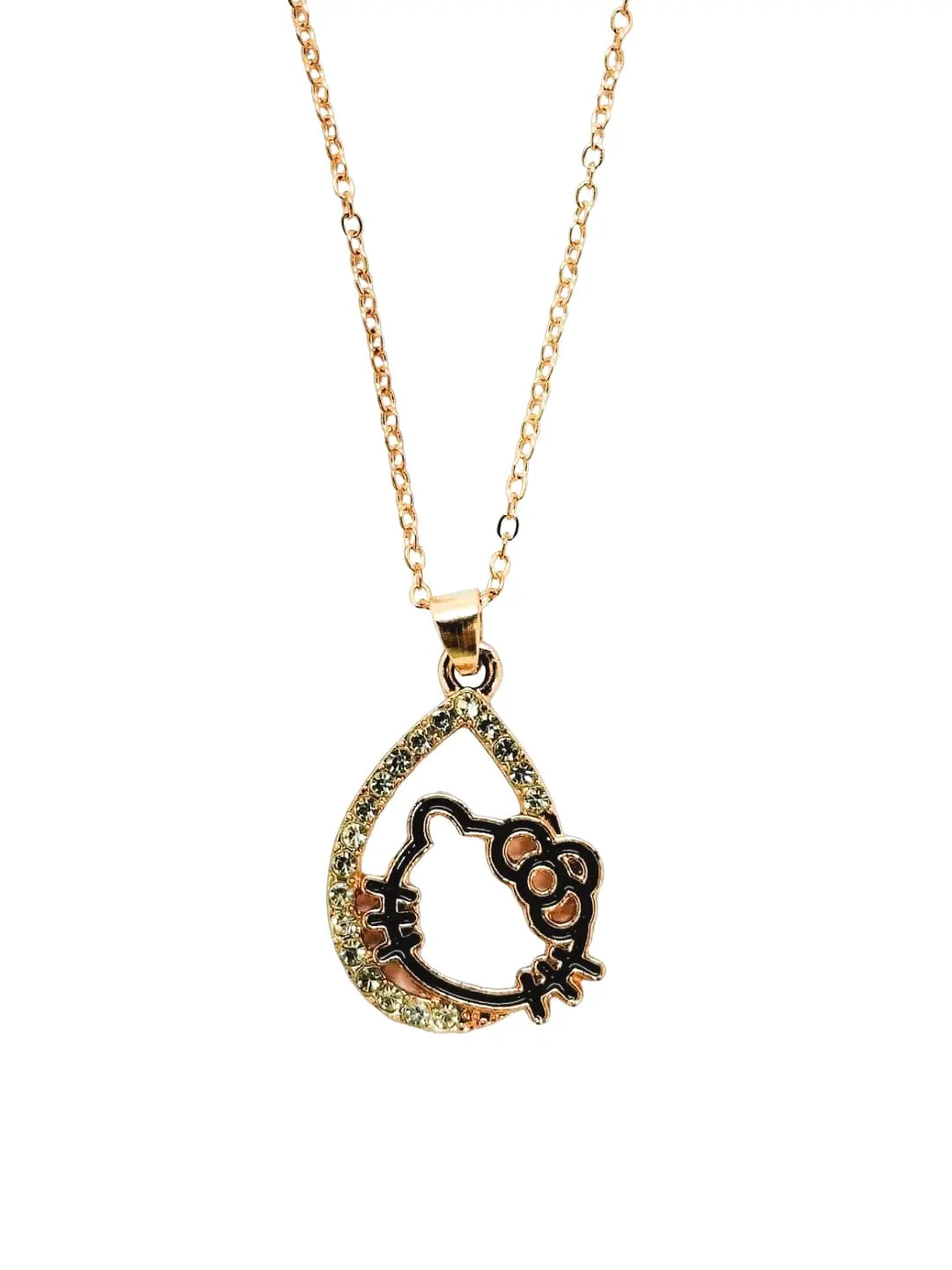 CZ Kitty Chain Pendant Set