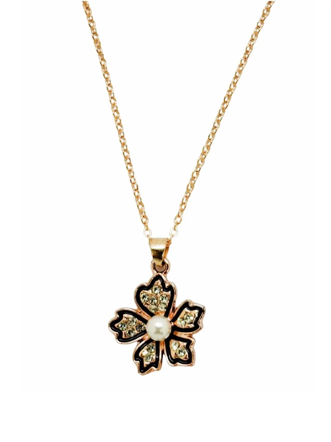 CZ Floral Chain Pendant Set