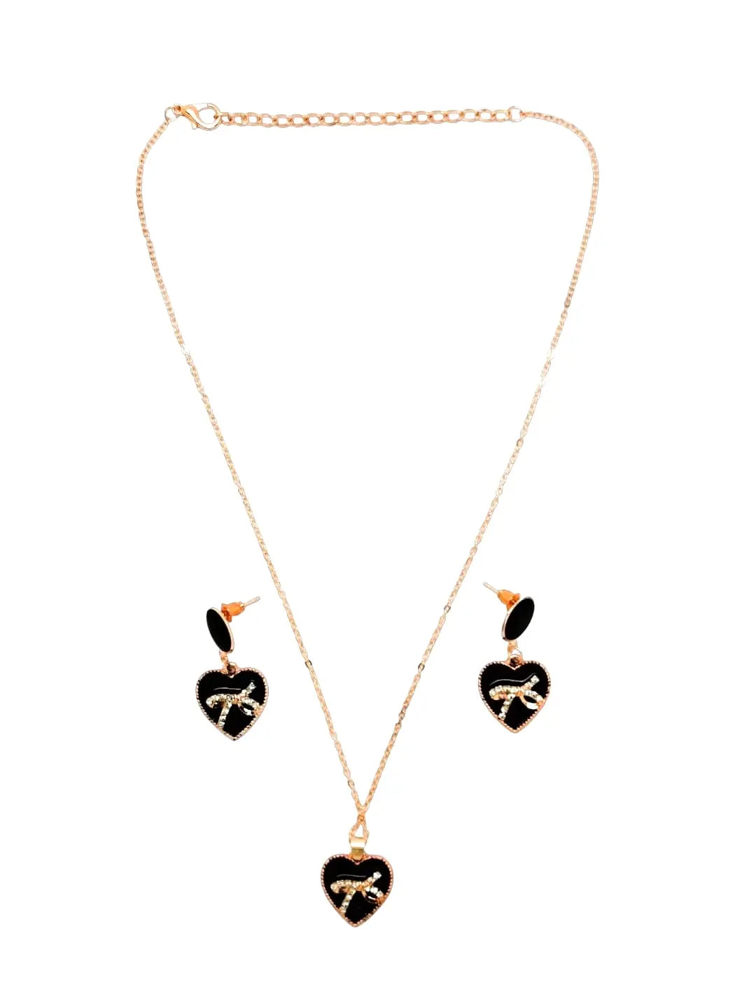 CZ Heart Chain Pendant Set