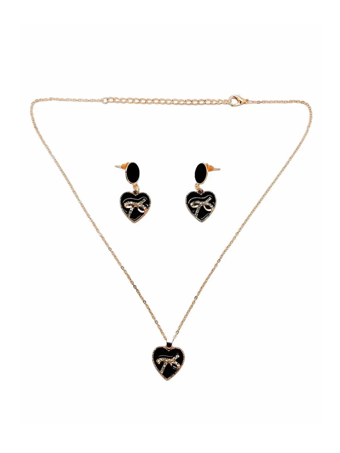 CZ Heart Chain Pendant Set