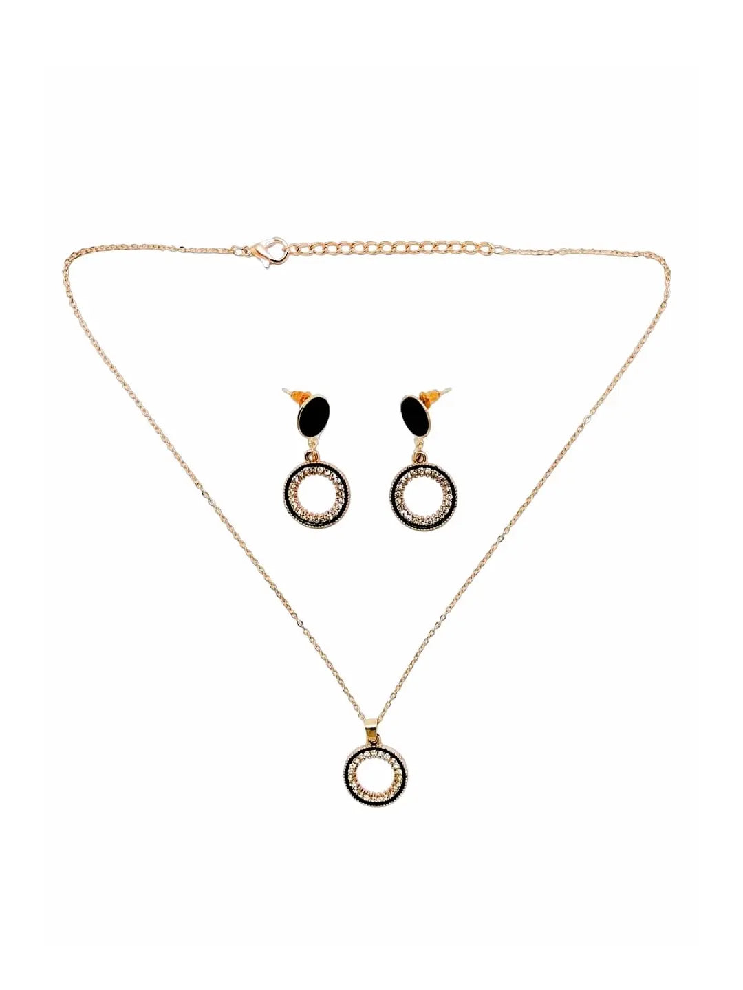CZ Circular Chain Pendant Set
