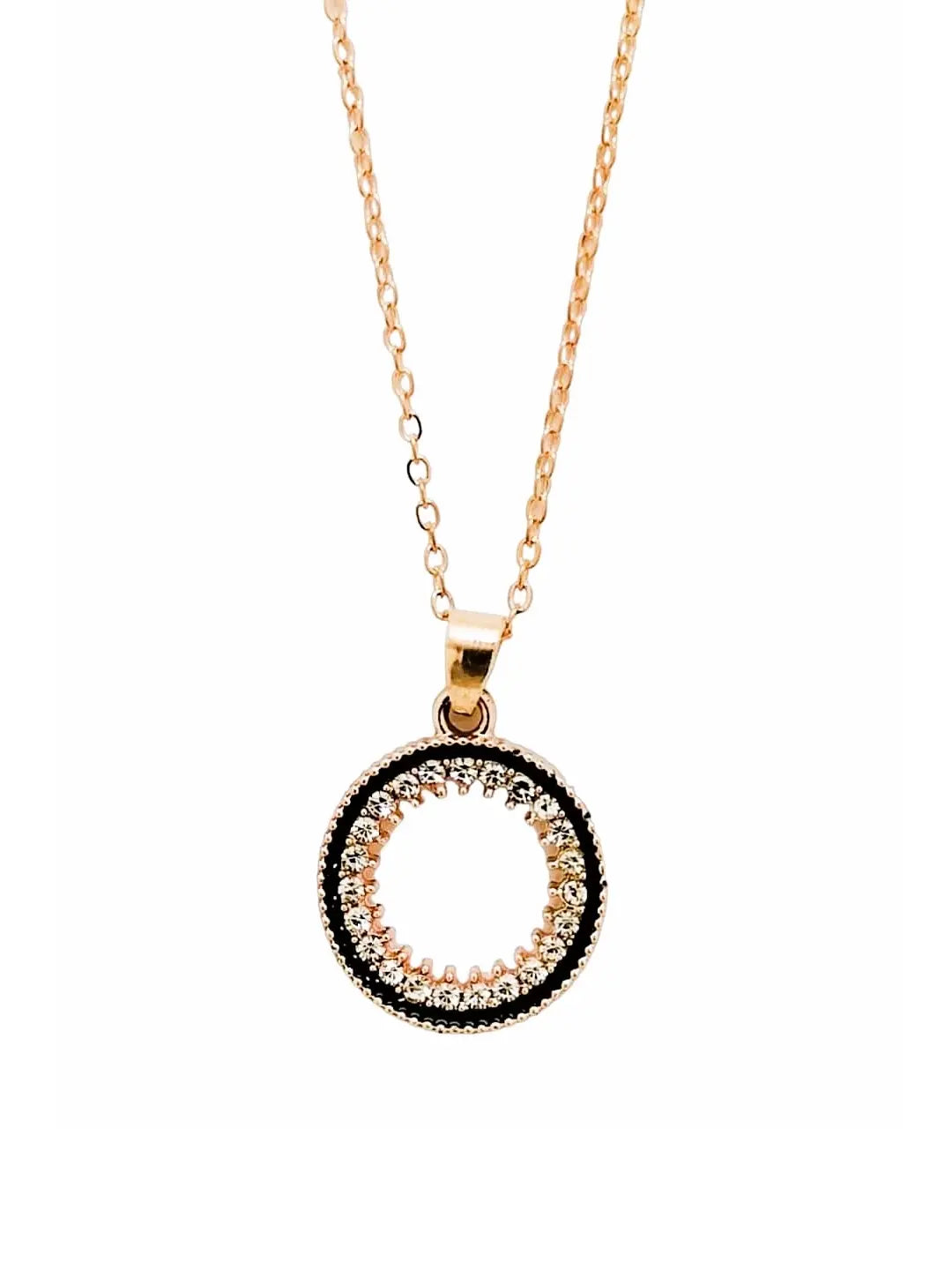 CZ Circular Chain Pendant Set
