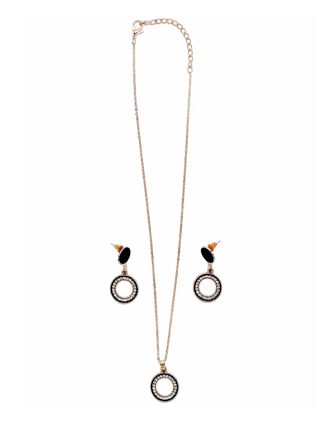 CZ Circular Chain Pendant Set