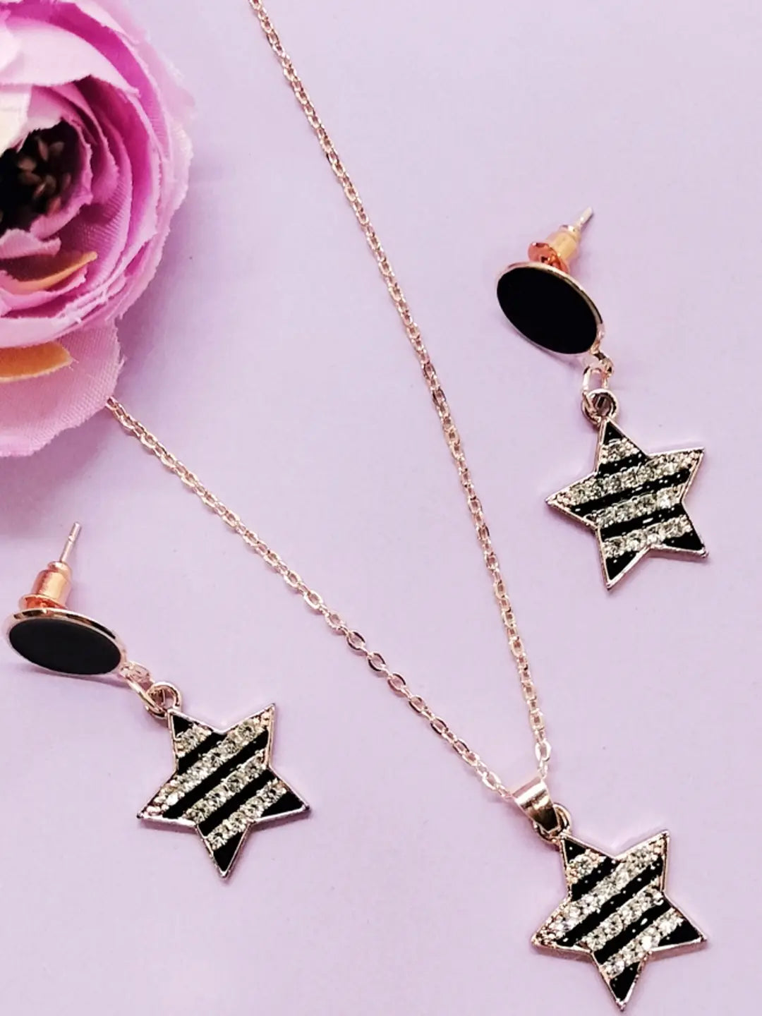 CZ Star Chain Pendant Set