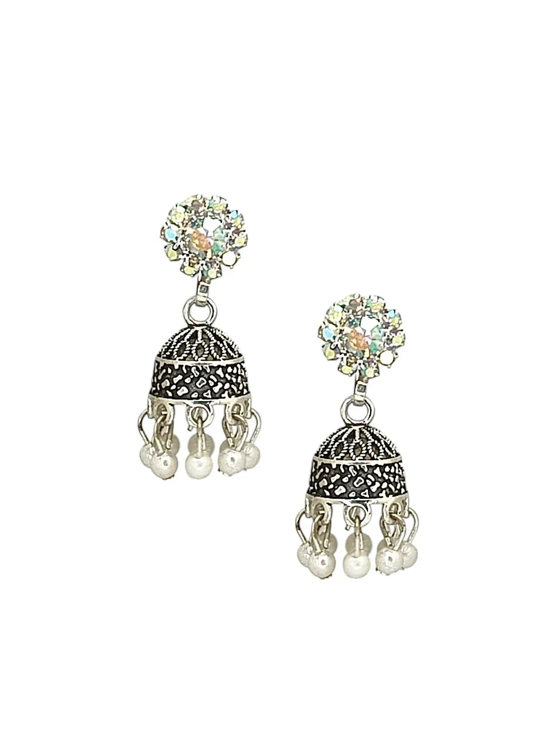 Silver Color Of Pearls Jumki