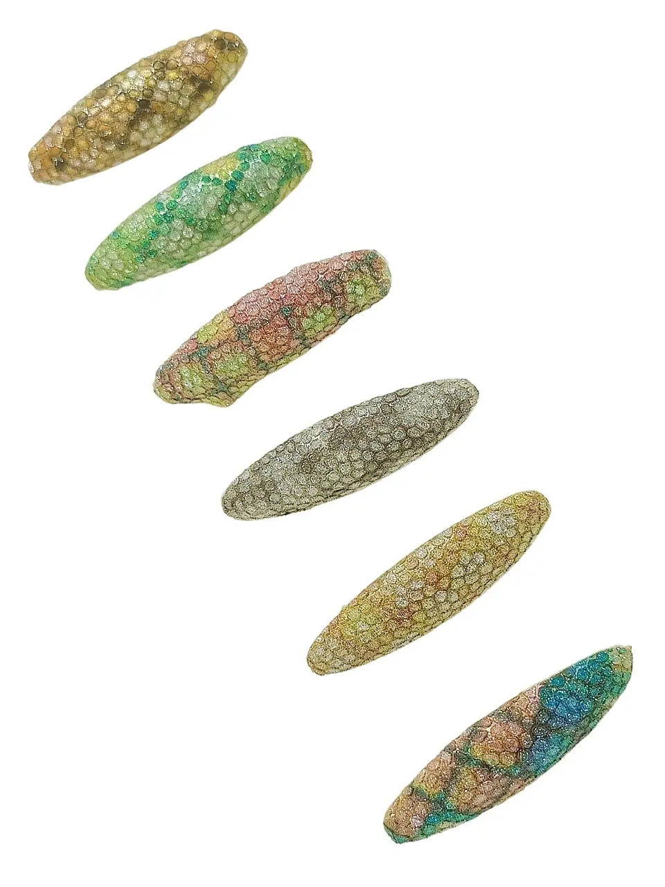 Multicolor Oval Saree Pin Sets with Textured Finish
