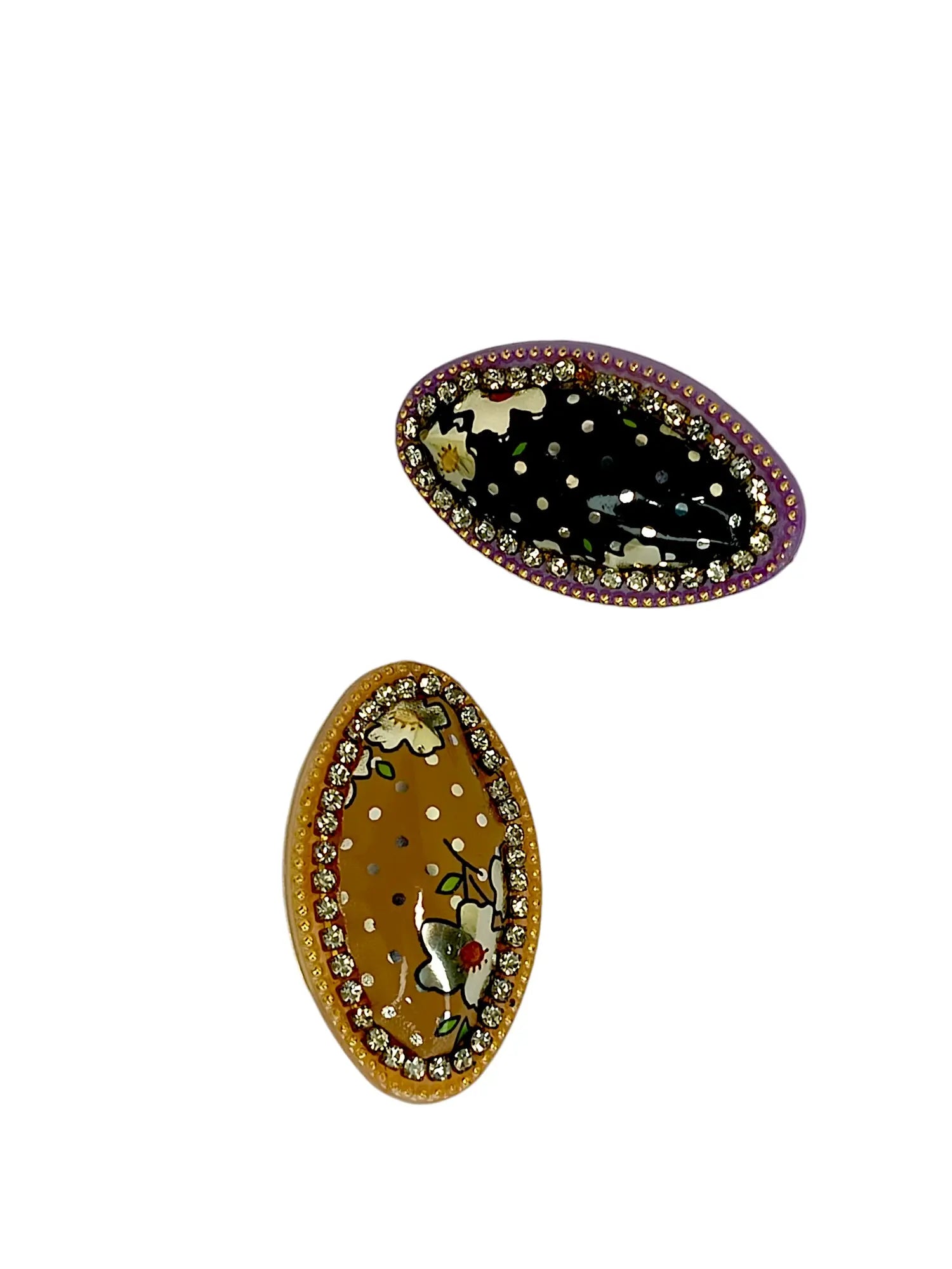 Oval Saree Pin Multicolor Sets with Pearls