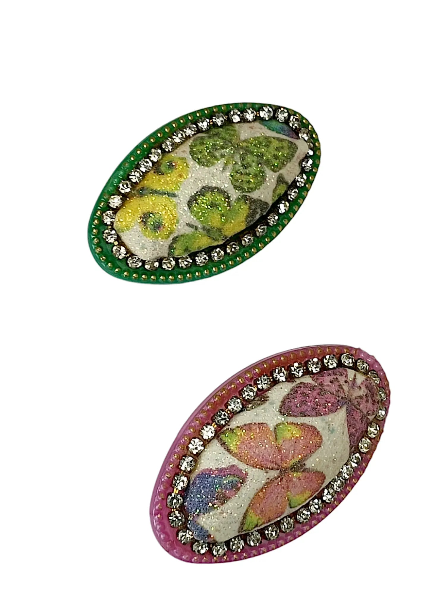 Multicolor Oval Saree Pin Set with Pearls