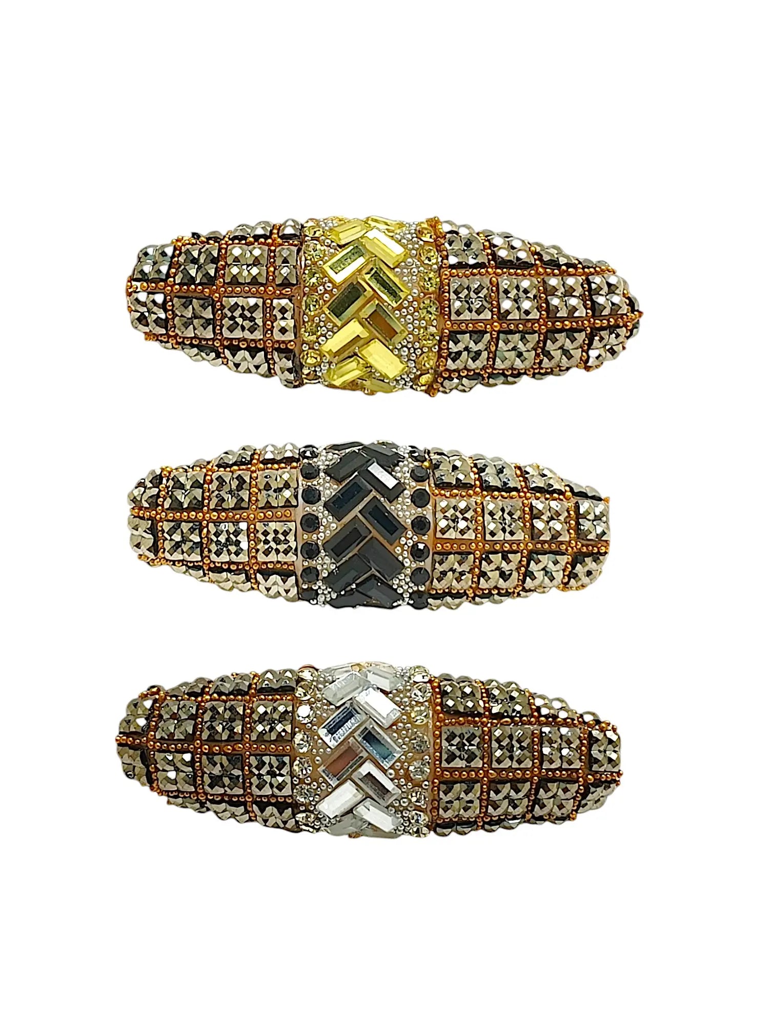 6-Piece Multicolor Oval Rhinestone Saree Pin Sets