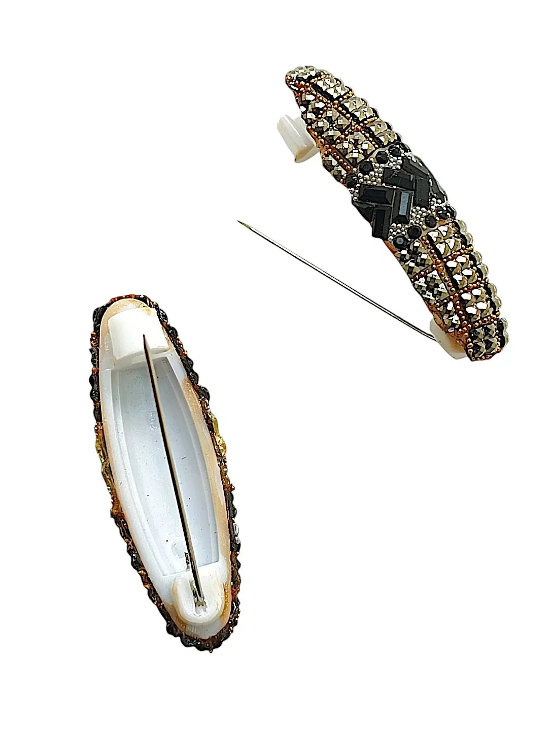 6-Piece Multicolor Oval Rhinestone Saree Pin Sets