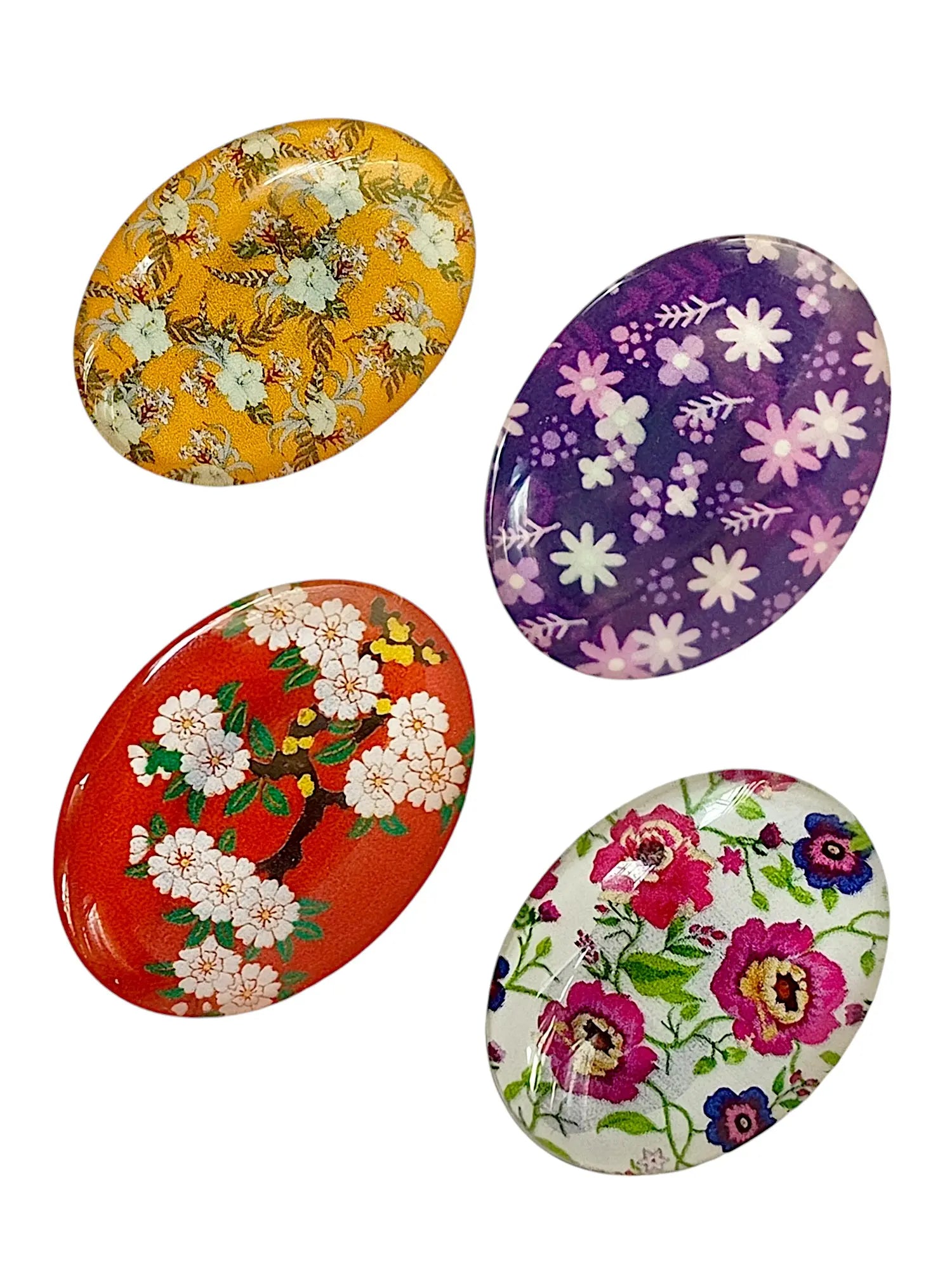 Multicolor Oval Floral Saree Pin Set