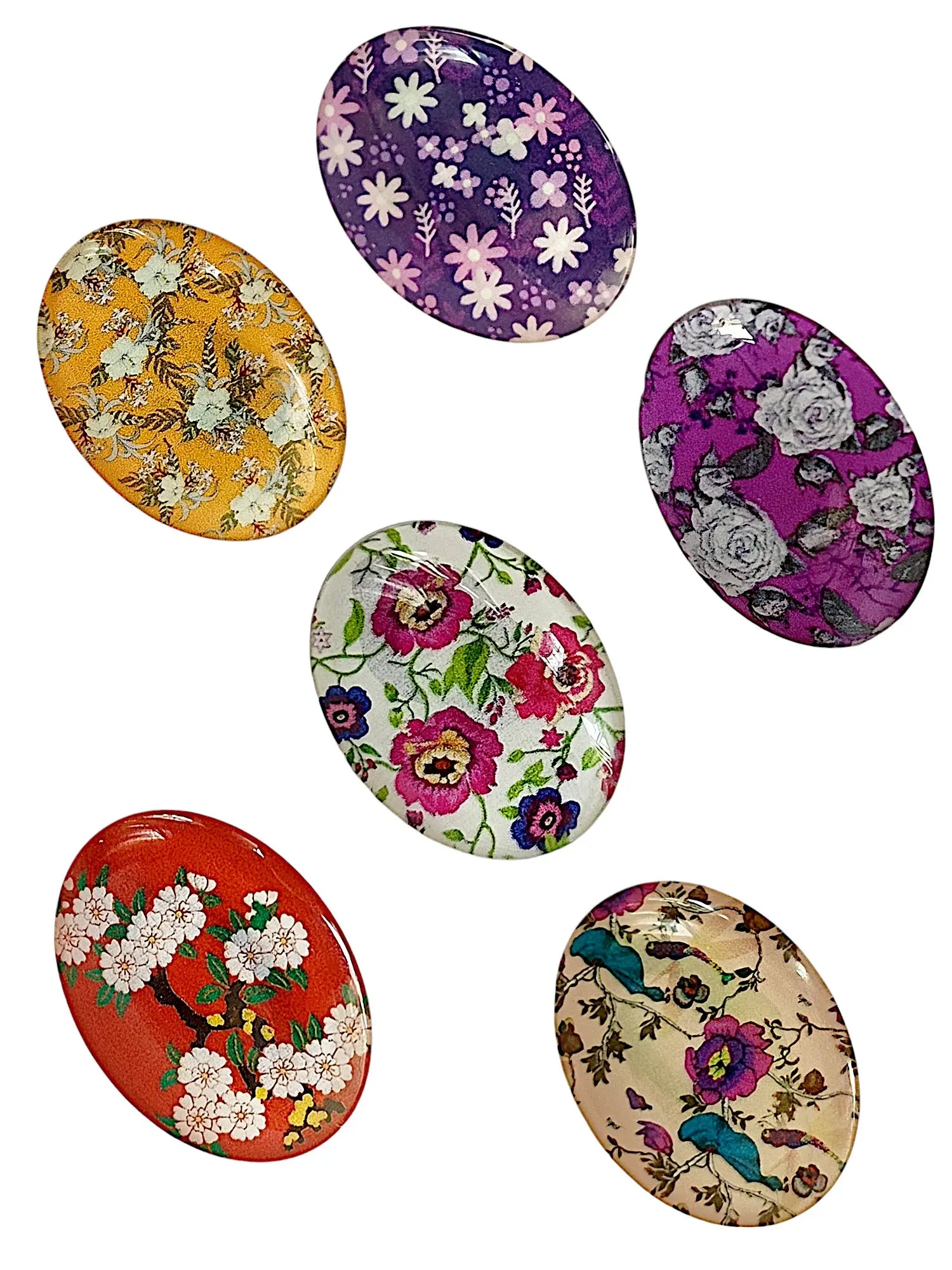 Multicolor Oval Floral Saree Pin Set