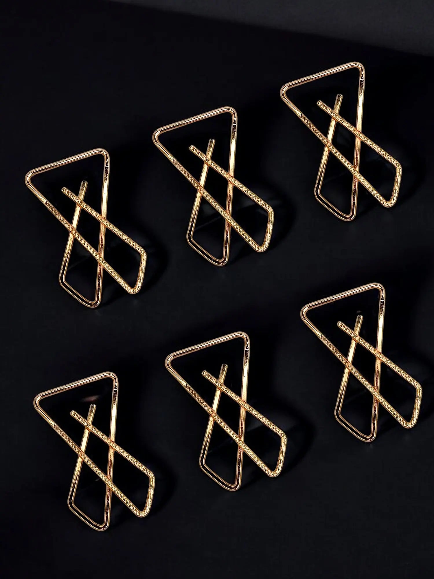 Rose Gold-Tone Triangle Saree Pin Sets