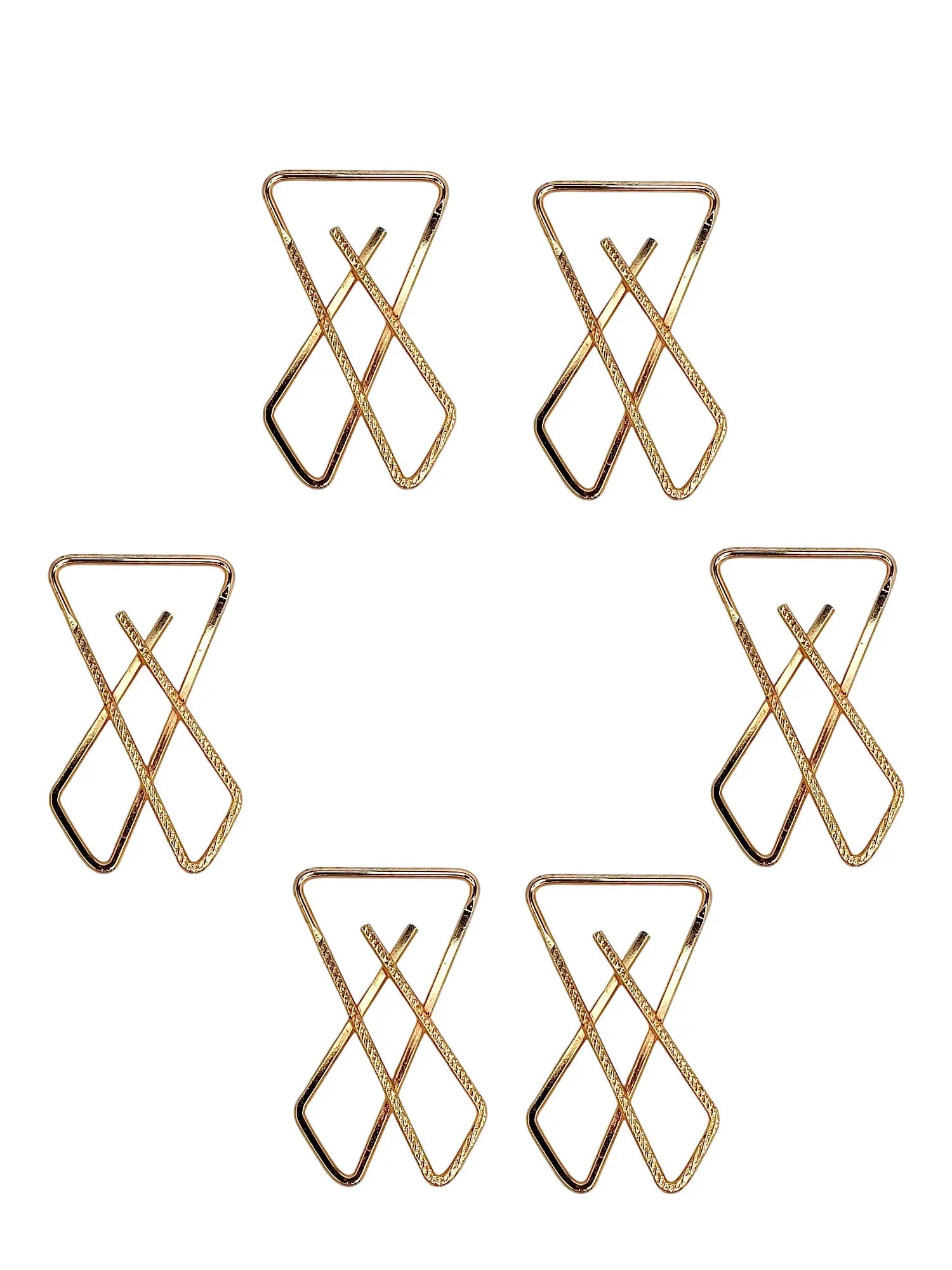 Rose Gold-Tone Triangle Saree Pin Sets