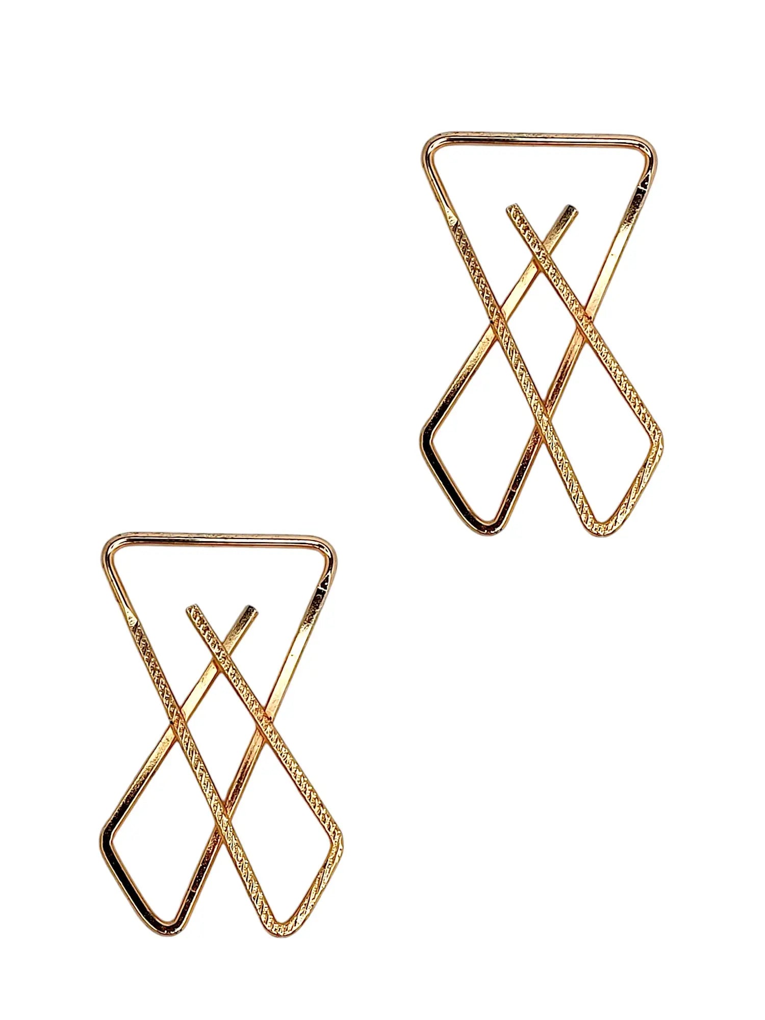 Rose Gold-Tone Triangle Saree Pin Sets