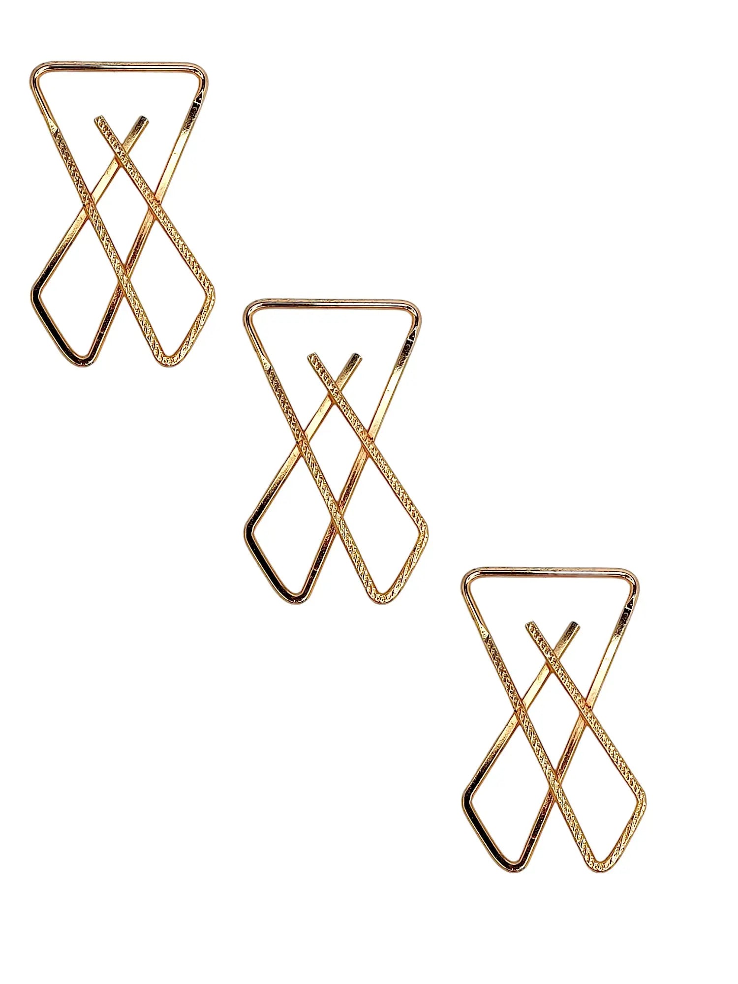 Rose Gold-Tone Triangle Saree Pin Sets