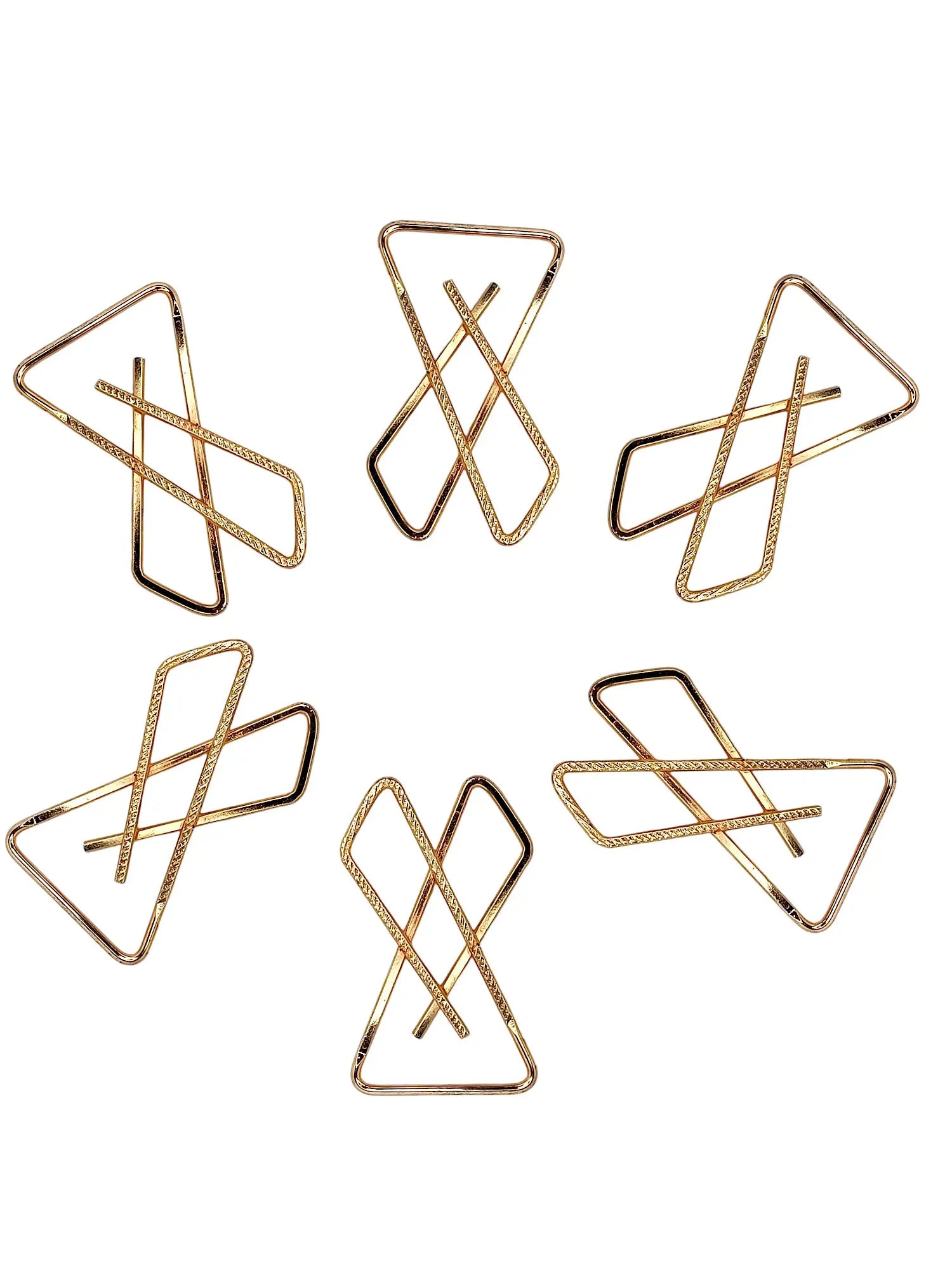 Rose Gold-Tone Triangle Saree Pin Sets