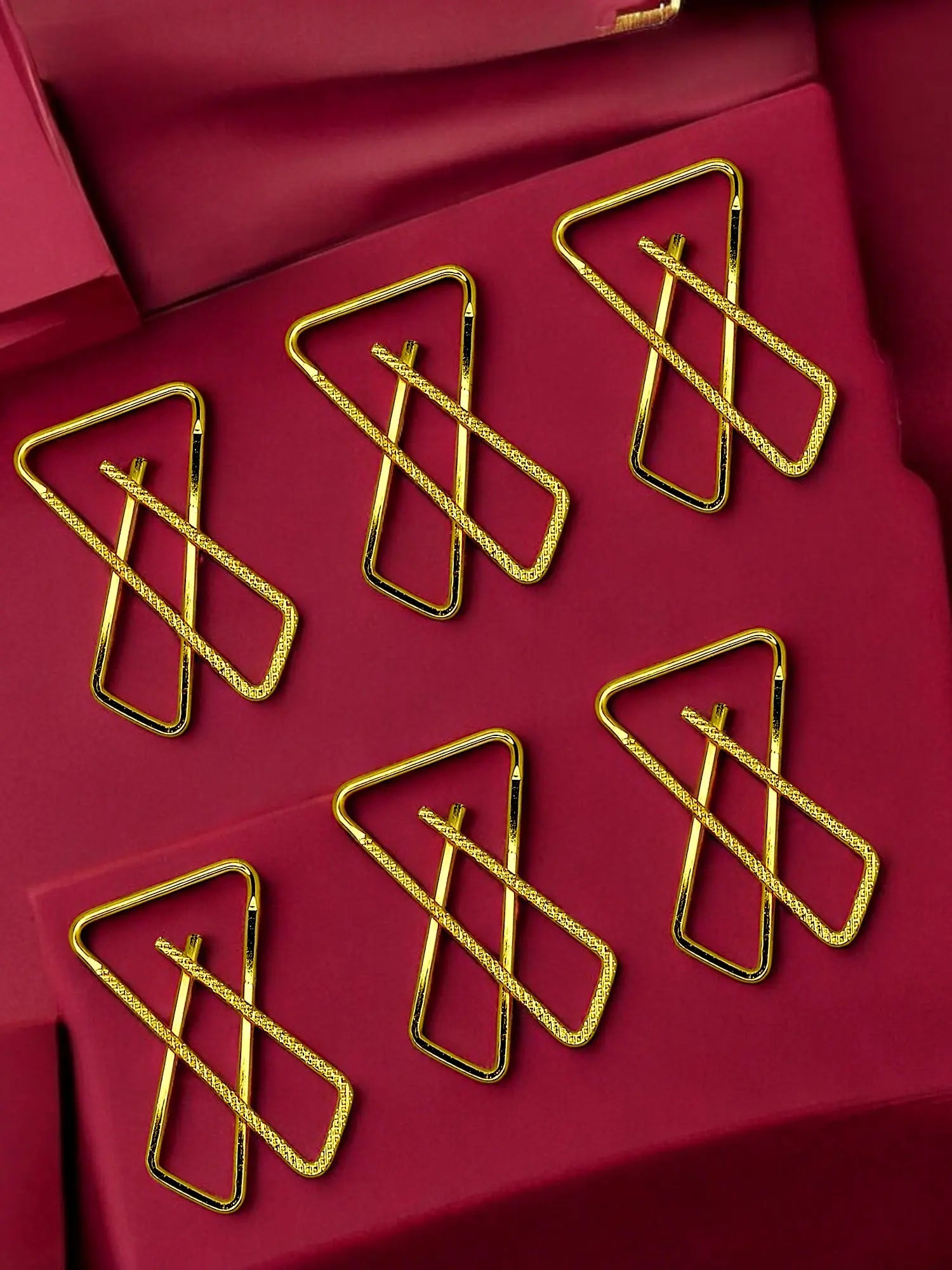 Gold-Tone Triangle Saree Pin Sets