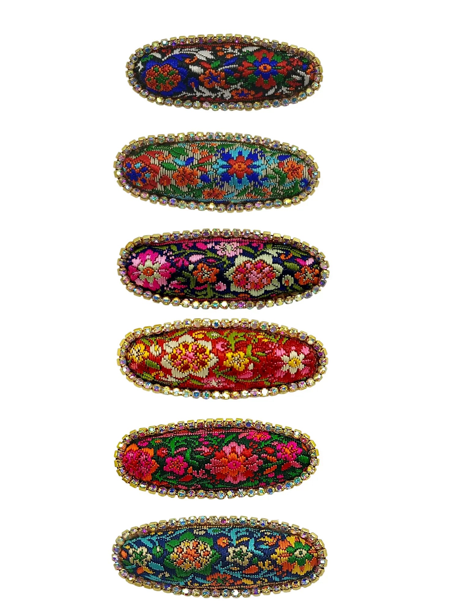 Multicolor Oval Embroidered Saree Pin Sets
