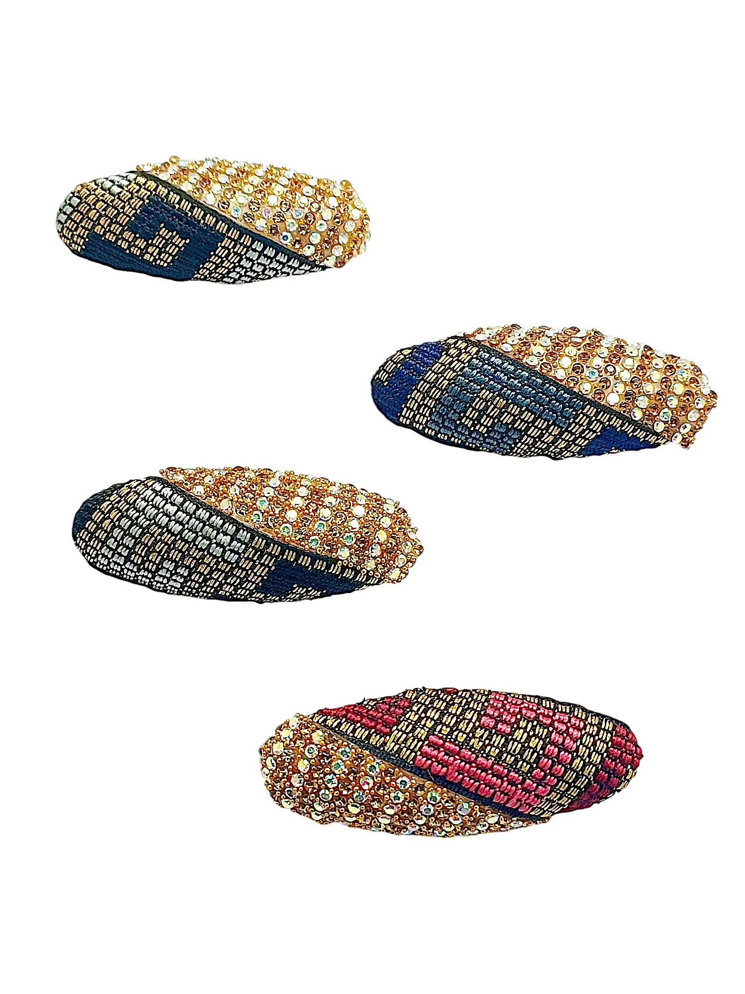 Multicolor Oval Saree Pin with Geometric Patterns