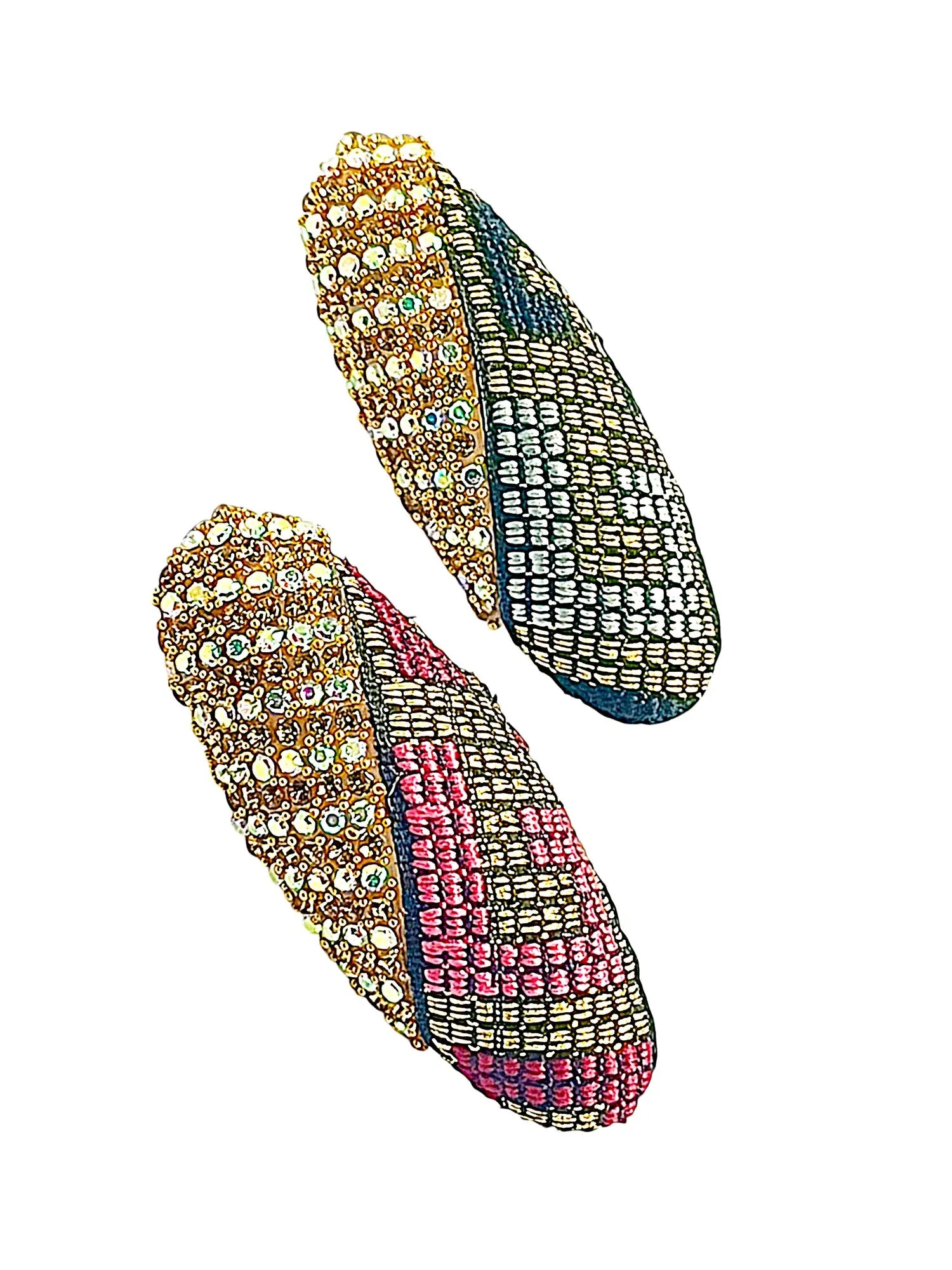 Multicolor Oval Saree Pin with Geometric Patterns