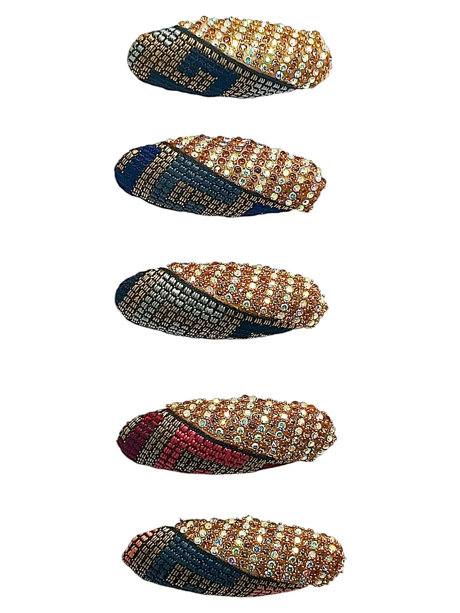 Multicolor Oval Saree Pin with Geometric Patterns