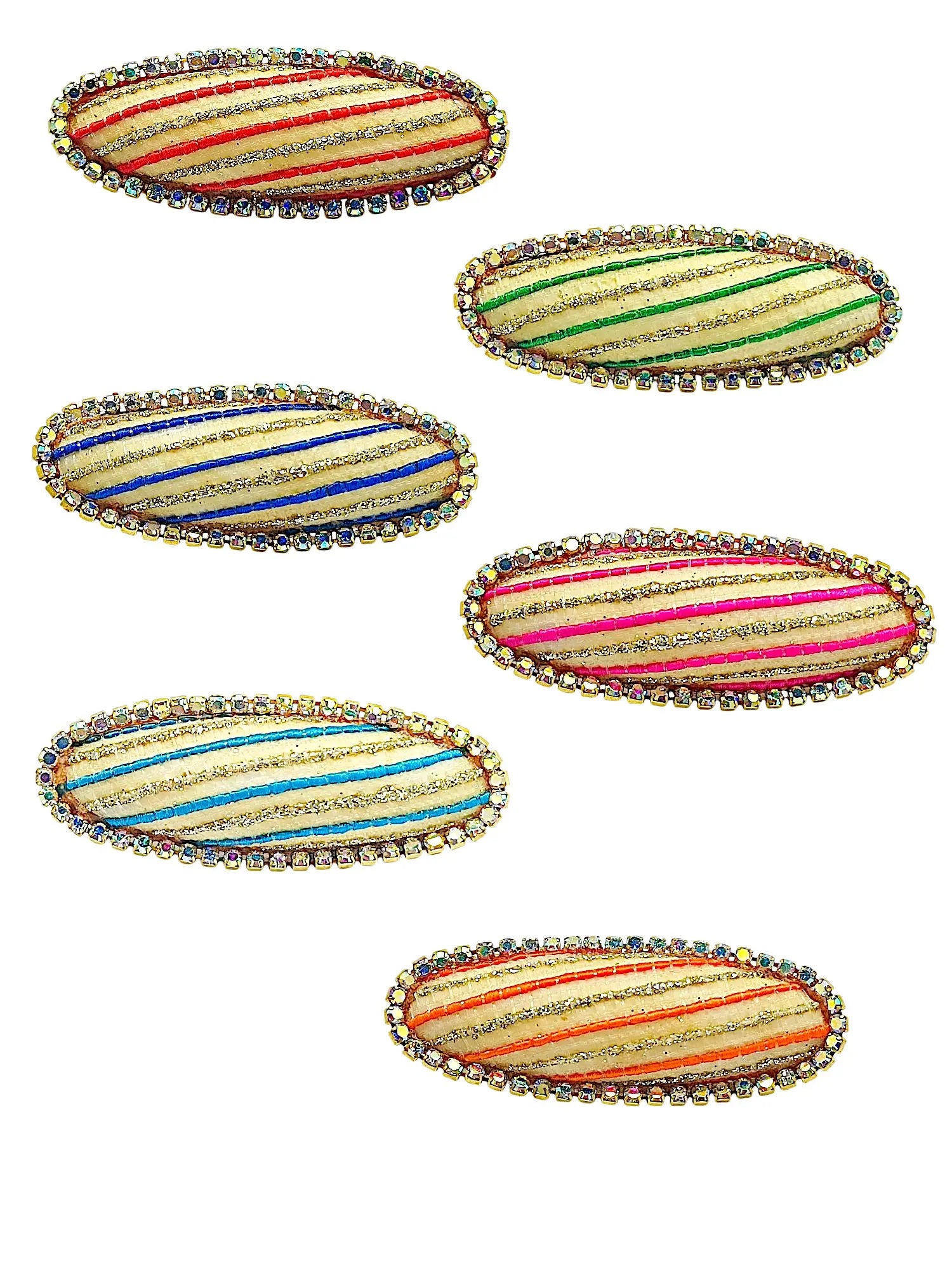 Multicolor Vibrant Striped Saree Pin Sets