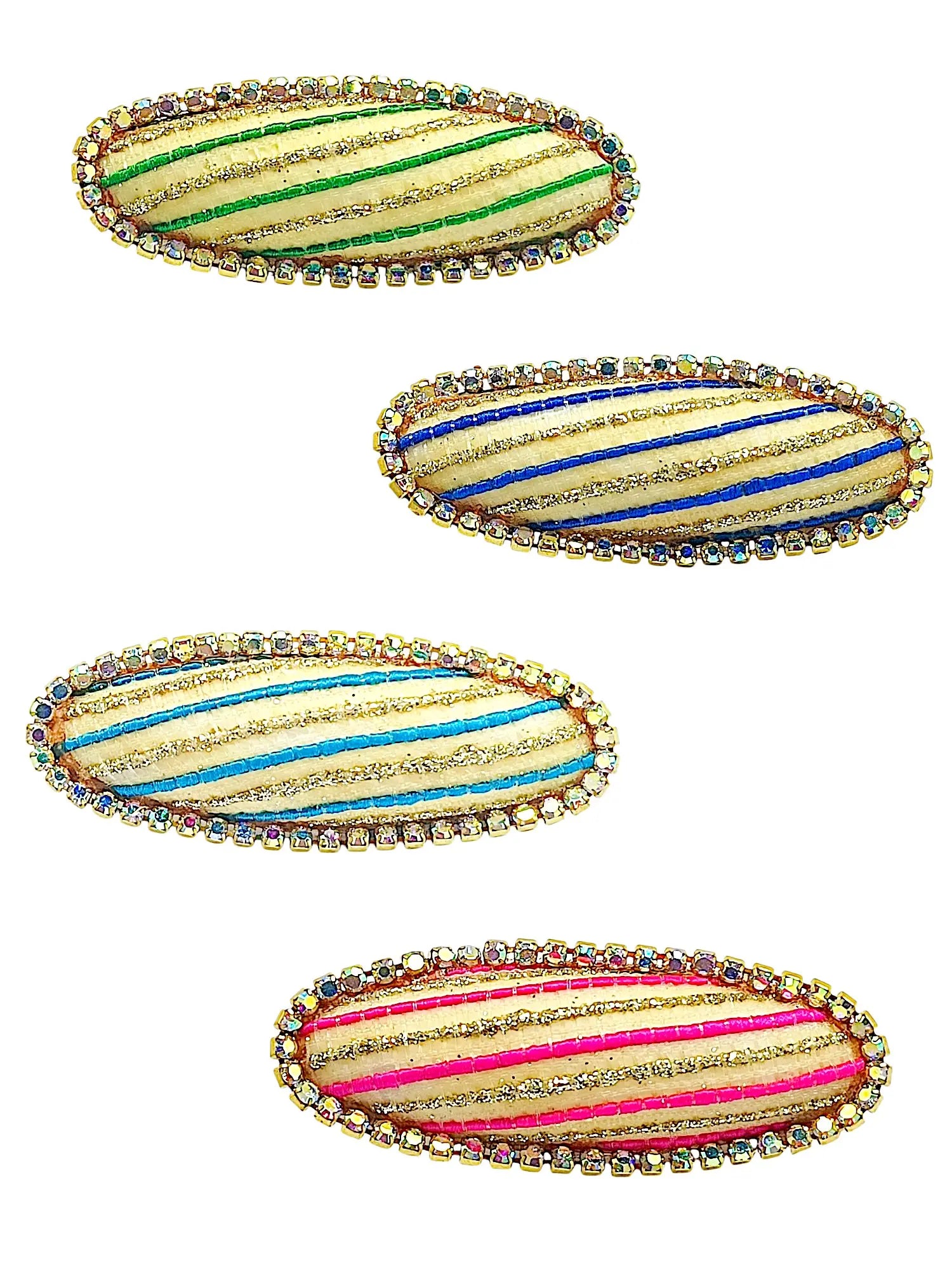 Multicolor Vibrant Striped Saree Pin Sets